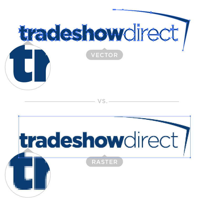 Graphic Comparing Raster and Vector Images